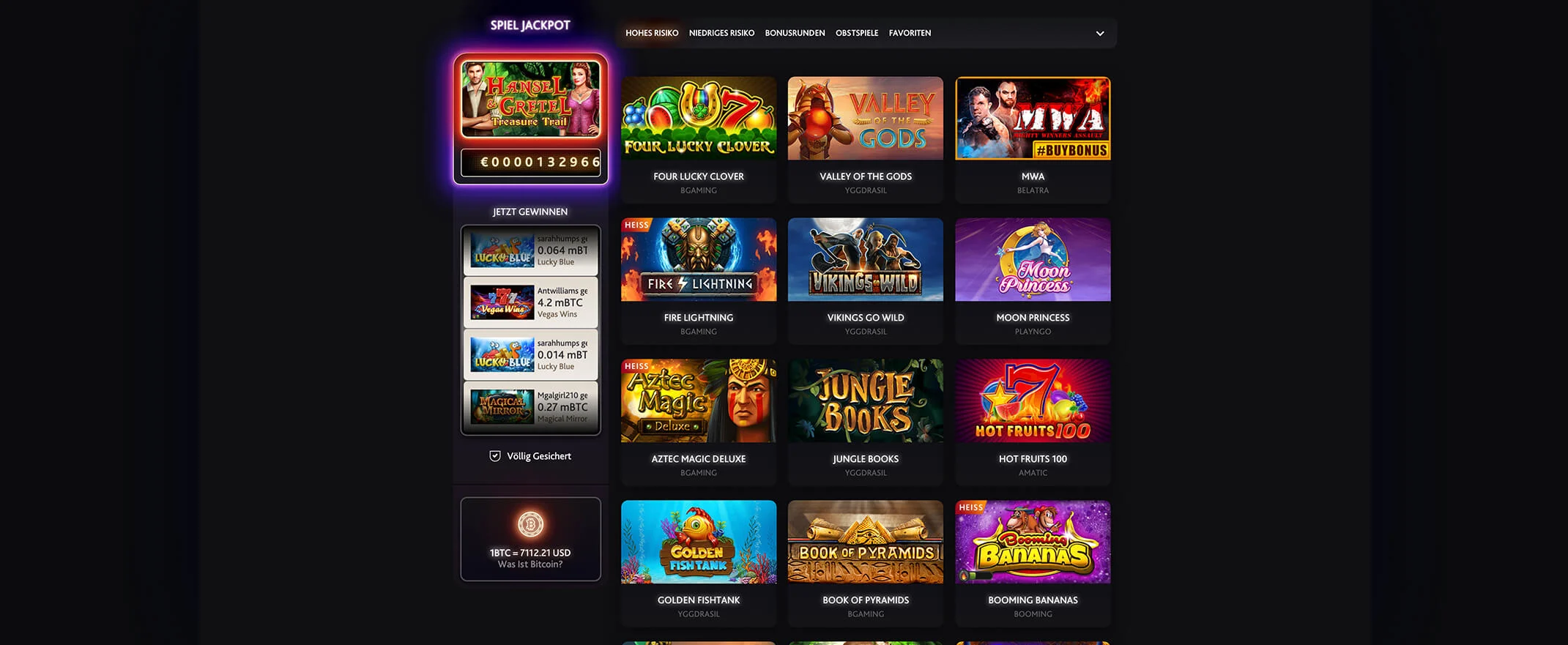 7BitCasino juegos